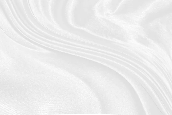 Biały Jedwab Teksturowane Tło Tkaniny Zbliżenie Falistej Satyny Tkaniny Miękkimi — Zdjęcie stockowe