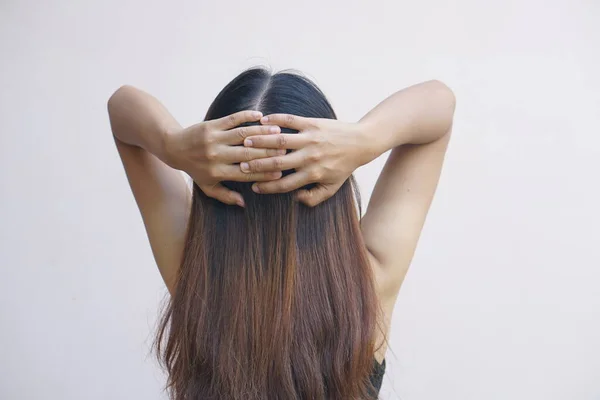 アジアの女性の頭痛 — ストック写真