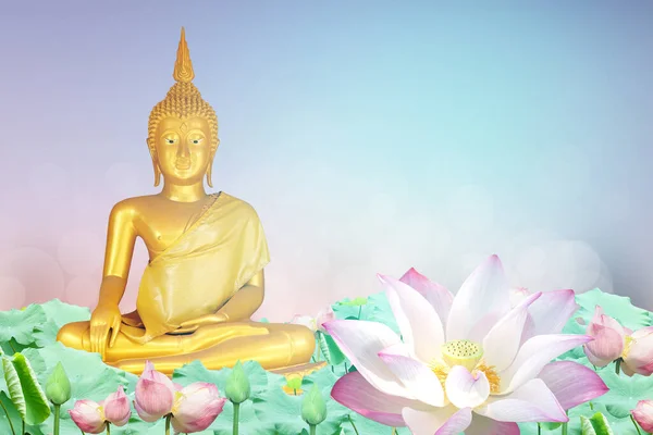 Kulturní Dědictví Thajského Buddhismu Den Makhy Asanahy Visakhy Buchy Zlatým — Stock fotografie