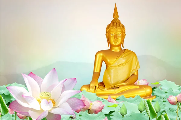 Kulturní Dědictví Thajského Buddhismu Den Makhy Asanahy Visakhy Buchy Zlatým — Stock fotografie
