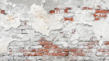 Boş Eski Tuğla Duvar dokusu. Boyanmış Duvar Yüzeyi. Grungy Wide Brickwall 'da. Grunge White Stonewall arka planı. Zarar görmüş alçılı eski püskü bina cephesi. Soyut Web Afişi. Uzayı kopyala --ar 16: 9 --v 6 İş Kimliği: dbed5a7a-49ce-41ea-8852-ae3