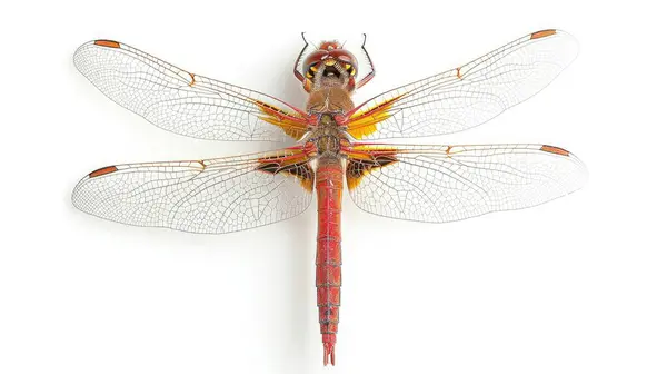 stock image dragonfly on isolated white background.