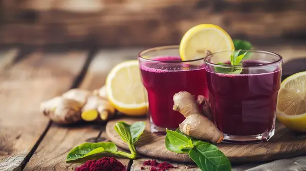 stock image Roselle juice made from roselle calyx, ginger and lemon