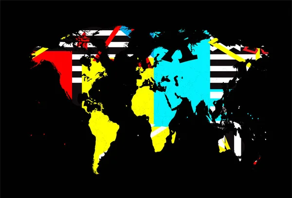 Infografía Mapa Del Mundo Pop Art — Vector de stock