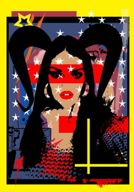 Boynuzlu ve ters haçlı şeytan kız.