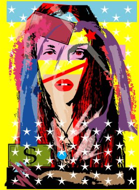 Yıldızlı, yaratıcı sanat geçmişi olan seksi bir kız.