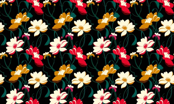 Nakreslete Květinový Vzor Květiny Pozadí Abstraktní Elegance Vzor — Stock fotografie