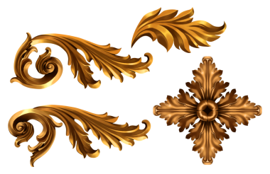 El yapımı barok koleksiyonu. El çizimi barok kümesi.