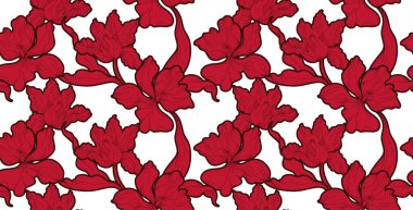 Vektörde Kusursuz Çiçekler Deseni.