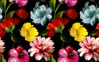 Çiçek desenli boyama. Kusursuz çiçek desenli tasarım