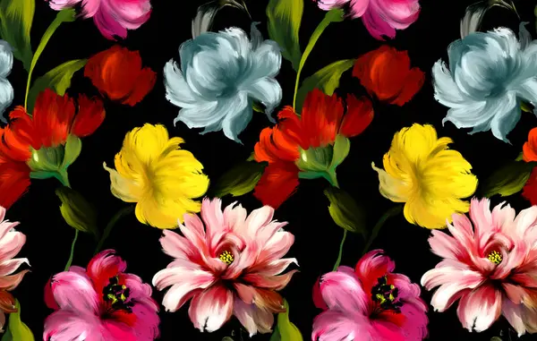 Çiçek desenli boyama. Kusursuz çiçek desenli tasarım