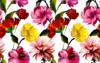 Çiçek desenli boyama. Kusursuz çiçek desenli tasarım