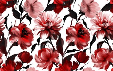 Çiçek desenli boyama. Kusursuz çiçek desenli tasarım