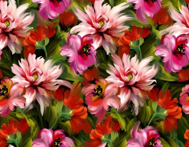 Çiçek desenli boyama. Kusursuz çiçek desenli tasarım