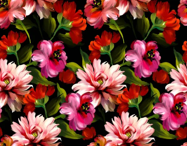 Çiçek desenli boyama. Kusursuz çiçek desenli tasarım