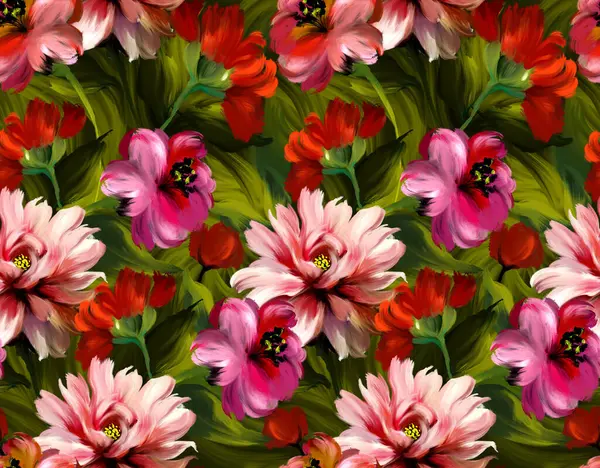 Çiçek desenli boyama. Kusursuz çiçek desenli tasarım