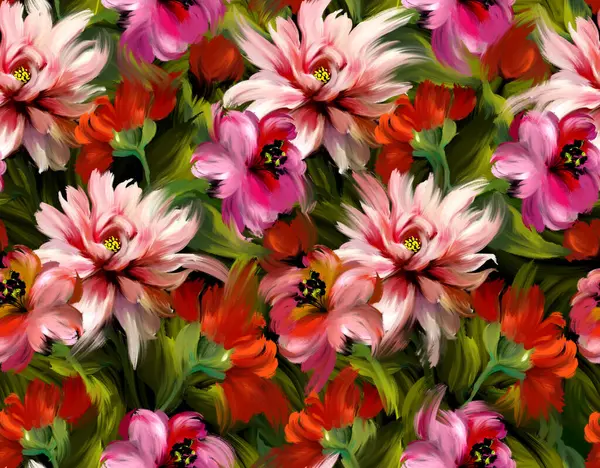 Çiçek desenli boyama. Kusursuz çiçek desenli tasarım