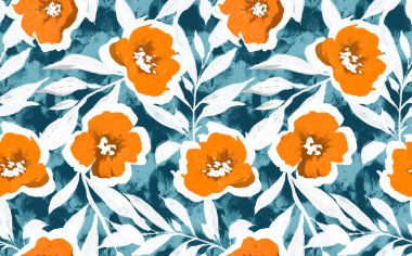 Kusursuz çiçek deseni. El çizimi çiçek deseni.