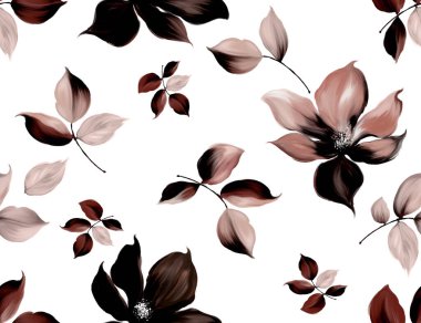 Kusursuz çiçek deseni. Çiçek desenli el çizimi. Tekstil baskı deseni