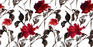 Kusursuz suluboya çiçek deseni. Soyut model. Tekstil baskı deseni 