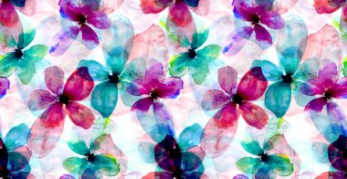 Suluboya çiçek deseni. El çizimi soyut çiçek deseni.