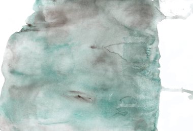 Teal ve Gray 'deki Soyut Suluboya Dokusu
