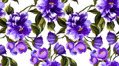 Çiçek desenli boyama. Kusursuz çiçek desenli tasarım