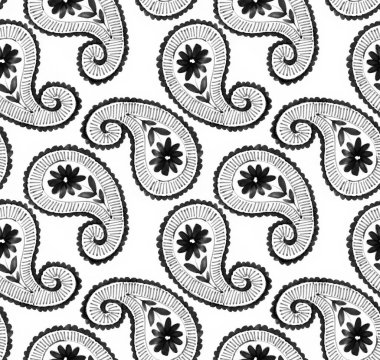 El çizimi motifi. Kusursuz kabile deseni tasarımı