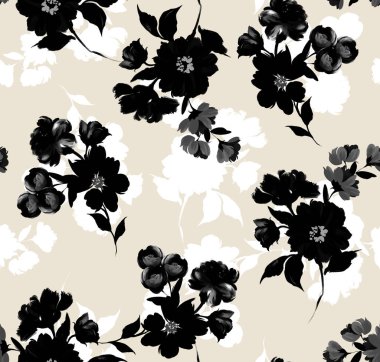 Kusursuz çiçek deseni. El çizimi soyut çiçek deseni.