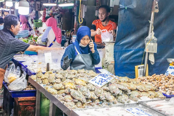 stock image Caught Fesh Seafood for Sale at a Thai Street Fish Market in Thailand