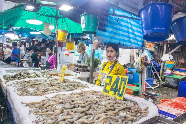 Tayland Tayland Caddesi Ndeki Bir Balık Pazarında Satılık Balık Yakaladım — Stok fotoğraf
