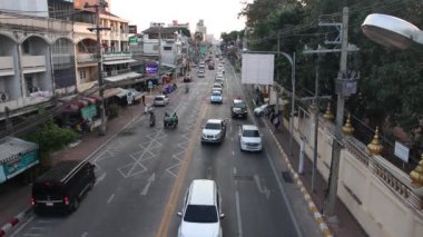 Traffic at the Naklua Road in Pattaya District Chonburi in Thailand Asia taken by time-lapse Modus 