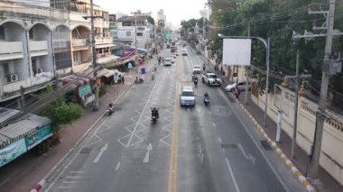 Traffic at the Naklua Road in Pattaya District Chonburi in Thailand Asia taken by time-lapse Modus 