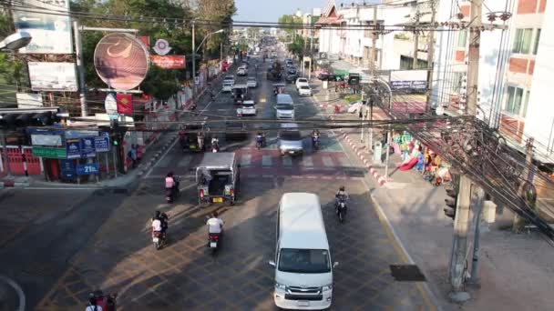 Tráfico Carretera Naklua Distrito Pattaya Chonburi Tailandia Asia Tomado Por — Vídeos de Stock