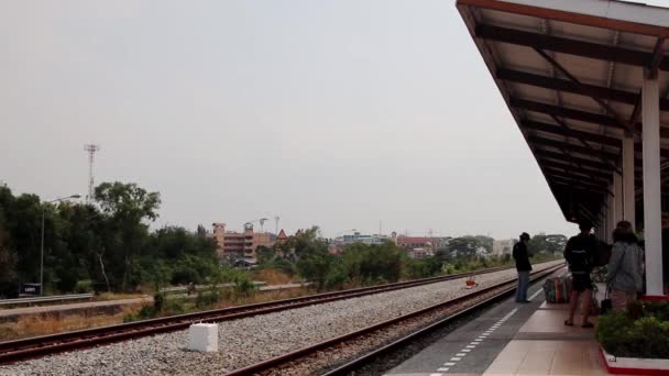Ajetreo Bullicio Estación Tren Del Distrito Pattaya Chonburi Tailandia Asia — Vídeo de stock