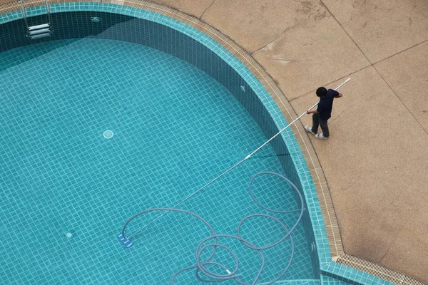 The swimming pool is cleaned professionally and expertly