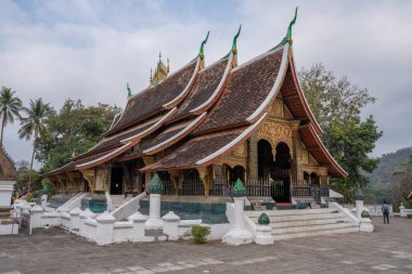 Laos Asya 'daki Luang Prabang' dan Wat Xieng Tangası