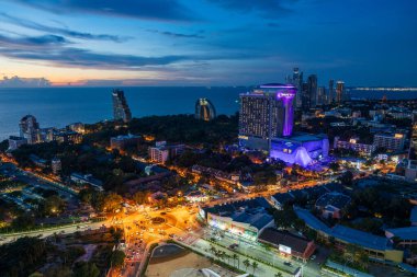 Tayland ve Asya 'daki Pattaya Bölgesi Chonburi' nin şehir ve binalarına bakın.