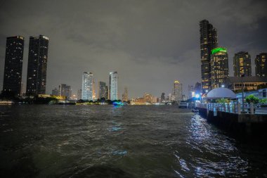 Chao Phraya Nehri ve Tayland Asya 'daki Bangkok şehri.