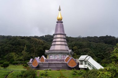 TheRoyal  twin pagodas or Pra Mahatat Noppamethanedon and Pra Mahatat Nopphonphusiri in Doi Inthanon National Park, Chiang Mai, Thailand Asia, Photographed with Sony ILCE-7M4 and Sony Lens FE 24-70mm f/2.8 GM II clipart