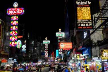 Bangkok Çin Mahallesi Tayland Asya 'da sokak yaşamı ve atmosfer