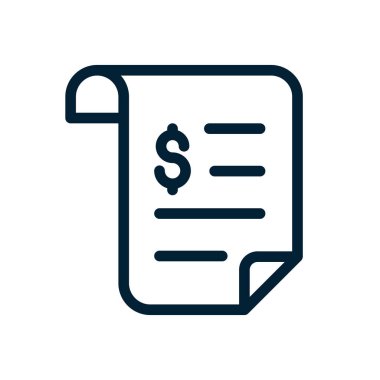 Fatura satırı simgesi. Ödeme ve fatura faturası. Sipariş sembolü kavramı. Vergi levhası tasarımı. Kağıt banka belge simgesi. Vektör fatura simgesi