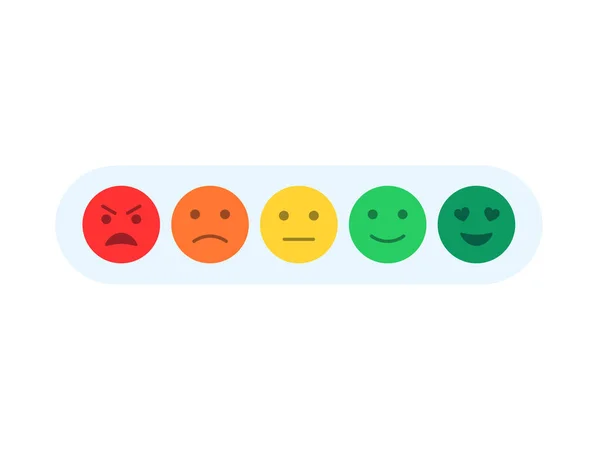 反馈与有趣的扁平风格的情绪激动的微笑图标 满意度评级 以情绪的形式反馈 矢量说明 — 图库矢量图片