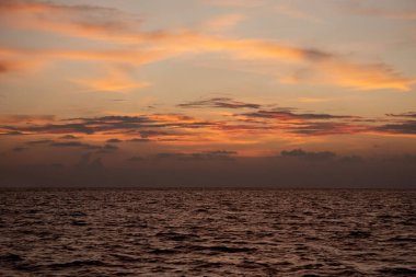 Deniz dalgası ve günbatımı manzarası 