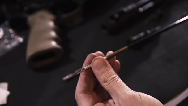 Complete Disassembly Cleaning Bolt Barrel High Quality Fullhd Footage — Stock Video