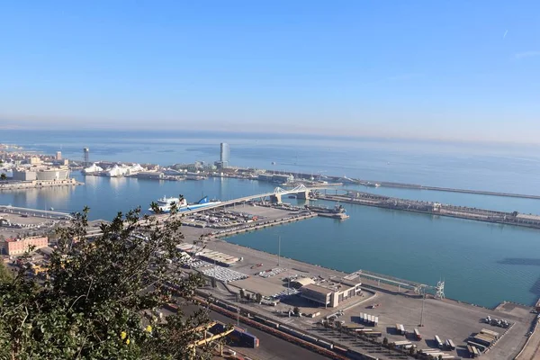 Вид Порт Монжуїк Хілл Барселоні Іспанія — стокове фото
