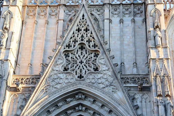 Detail Katedrály Kříže Eulálie Nebo Barcelonské Katedrály Barcelona Španělsko — Stock fotografie