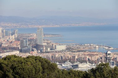  Barcelona 'da Montjuic, İspanya' dan bir manzara