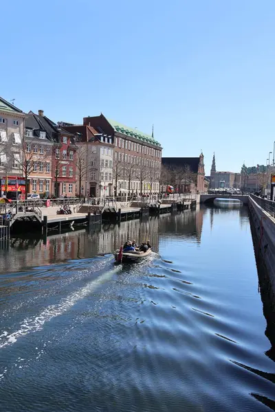 Boat on a canal in Copenhagen, Denmark