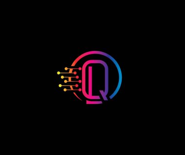 Creative Data Technology Q Letter Modern Logo Design Company Concept
